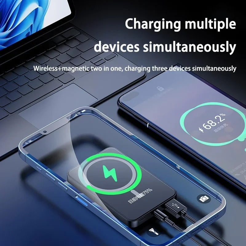 100000mAh Wireless Magnetic Power Bank – Super Fast Charge, Ultra Portable