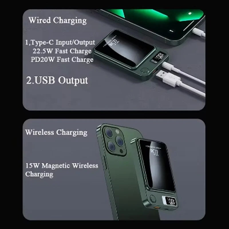 100000mAh Wireless Magnetic Power Bank – Super Fast Charge, Ultra Portable