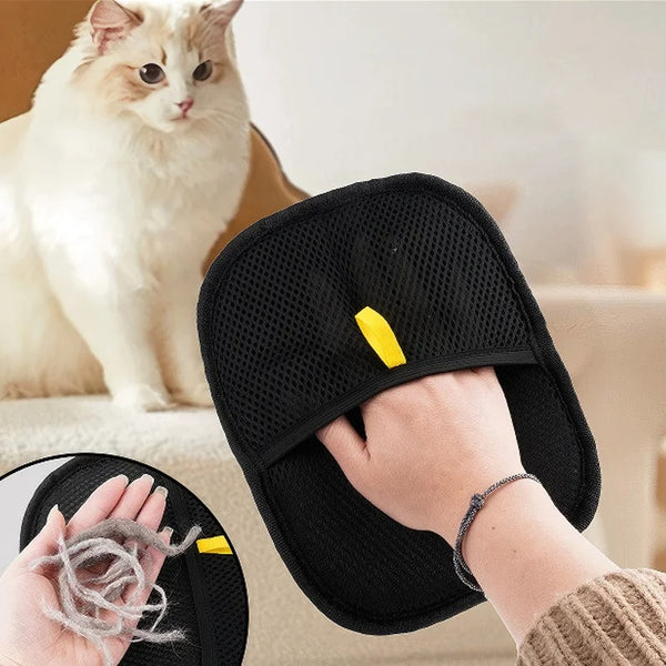 Double-Sided Pet Grooming & Deshedding Glove – Hair Remover, Massager & Brush in One