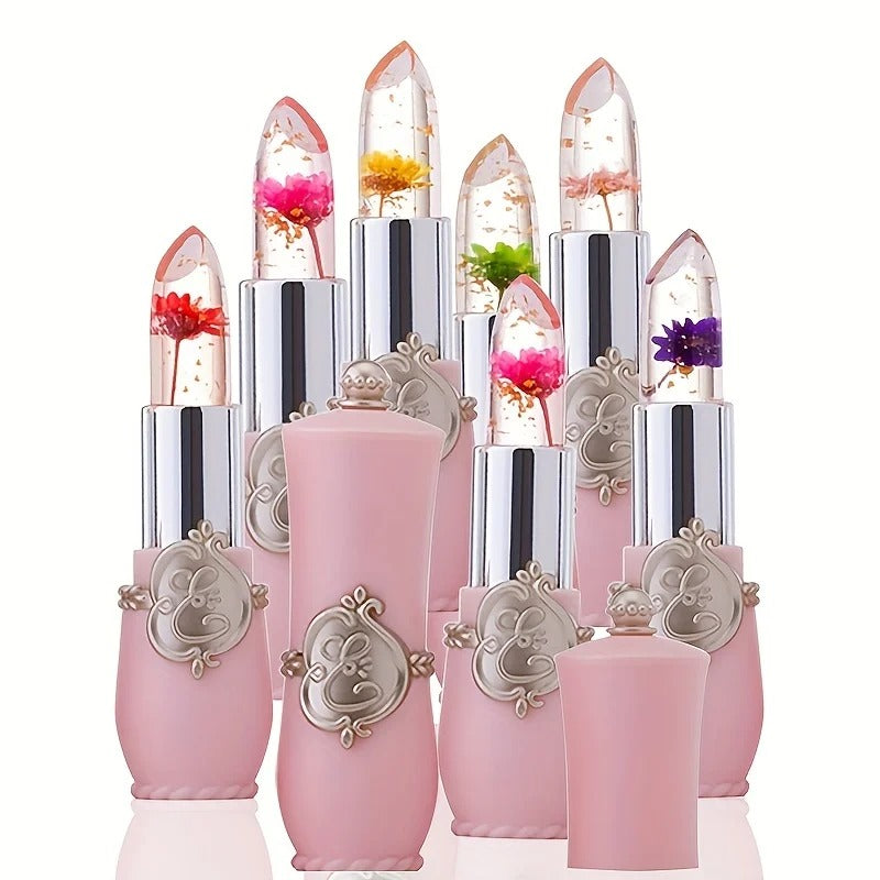 6pc Set: Temperature Color Changing Crystal Jelly Lipstick – Moisturizing, Waterproof, Long-Lasting Glow