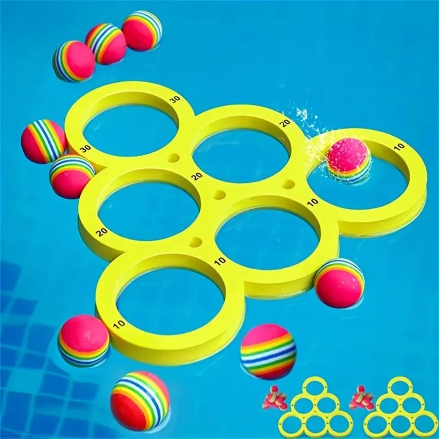 Floating Pool Toy Ring with 10 Balls