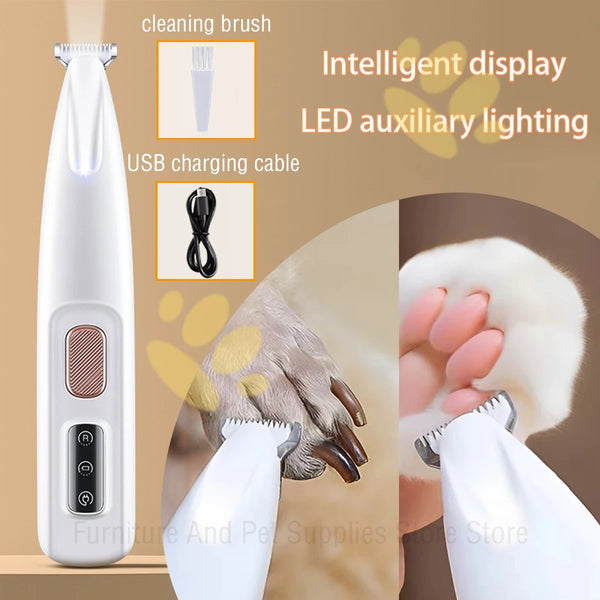 Portable Dog Paw Trimmer – Wireless, Low-Noise Grooming Clipper for Paws, Face, and Ears