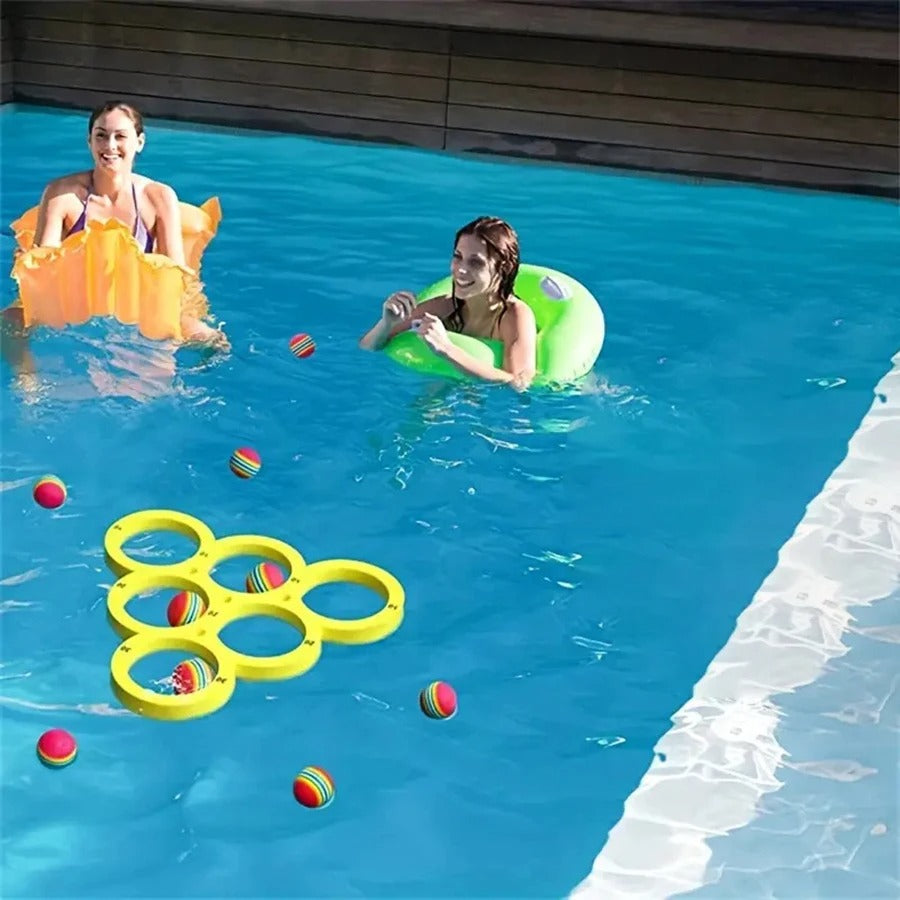 Floating Pool Toy Ring with 10 Balls