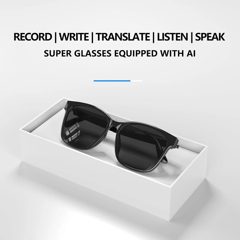 AI Smart Glasses with Real-Time Translation & Bluetooth Audio