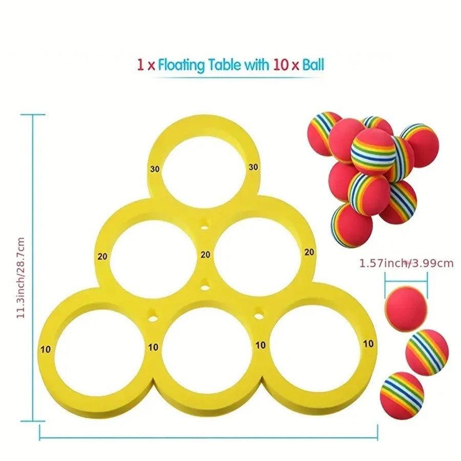 Floating Pool Toy Ring with 10 Balls