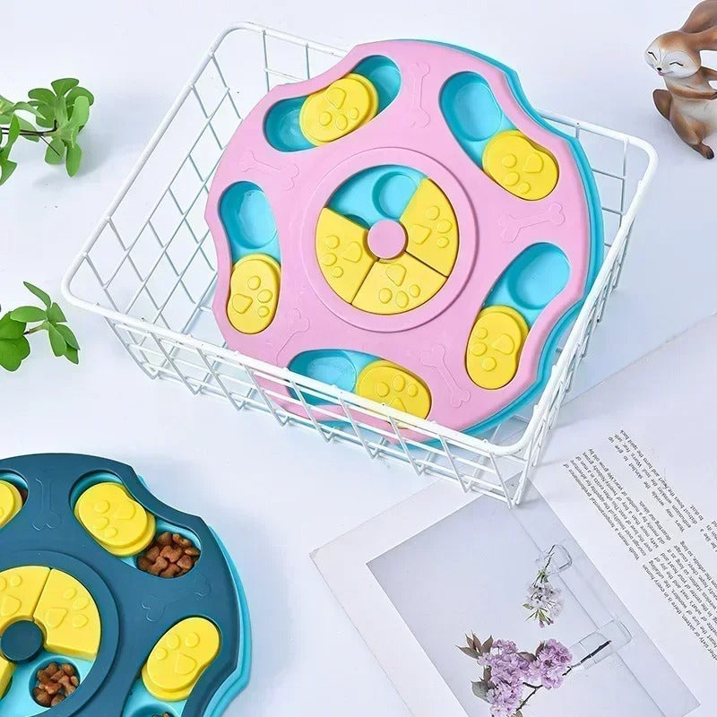 Interactive Slow Feeder Dog & Cat Puzzle Bowl – Non-Slip IQ Training Food Dispenser