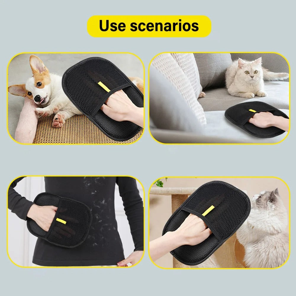 Double-Sided Pet Grooming & Deshedding Glove – Hair Remover, Massager & Brush in One