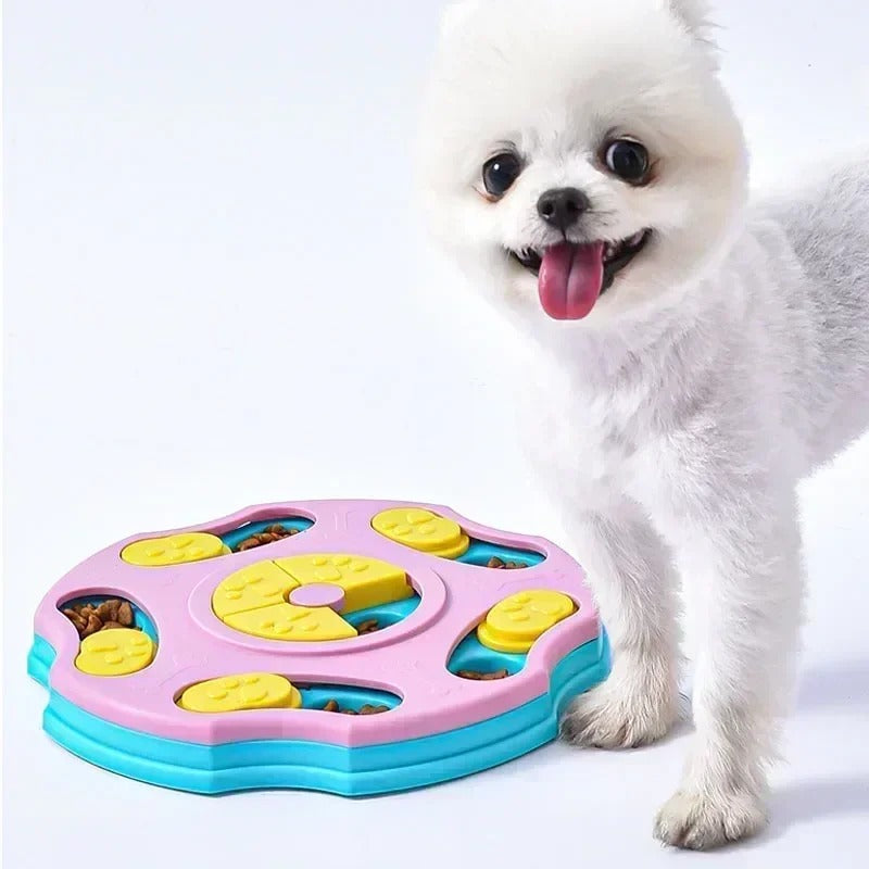 Interactive Slow Feeder Dog & Cat Puzzle Bowl – Non-Slip IQ Training Food Dispenser