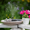 Solar-Powered Fountain Pump with 6 Nozzles & 2 Connector Heads – Ideal for Bird Baths, Ponds, and Gardens