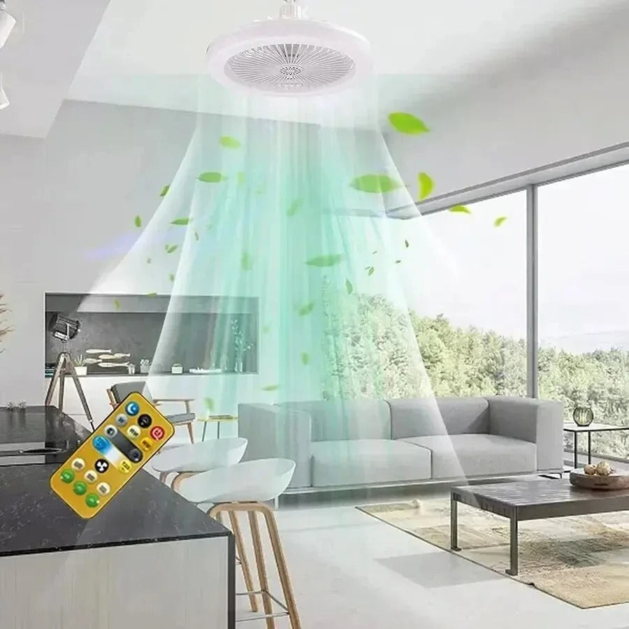 Socket Fan Light - Screw Ceiling Fan with Light & Remote Control